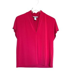 H&M Women's Short Sleeve Red Top Blouse Size Medium
